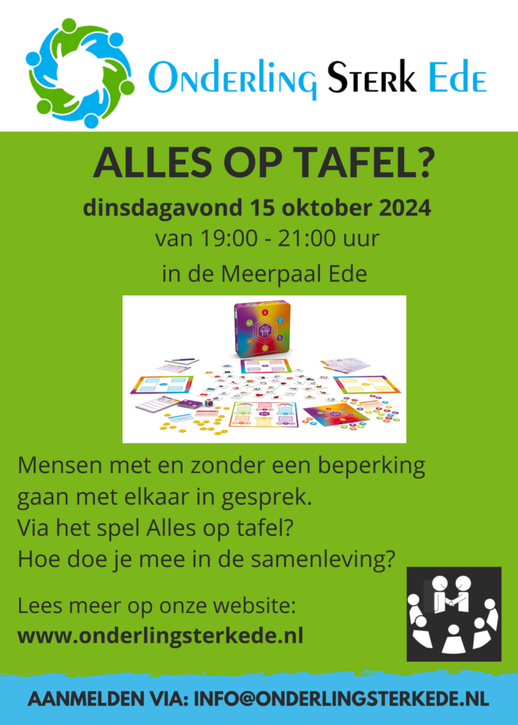 flyer Alles op tafel? avond 15 oktober 2024