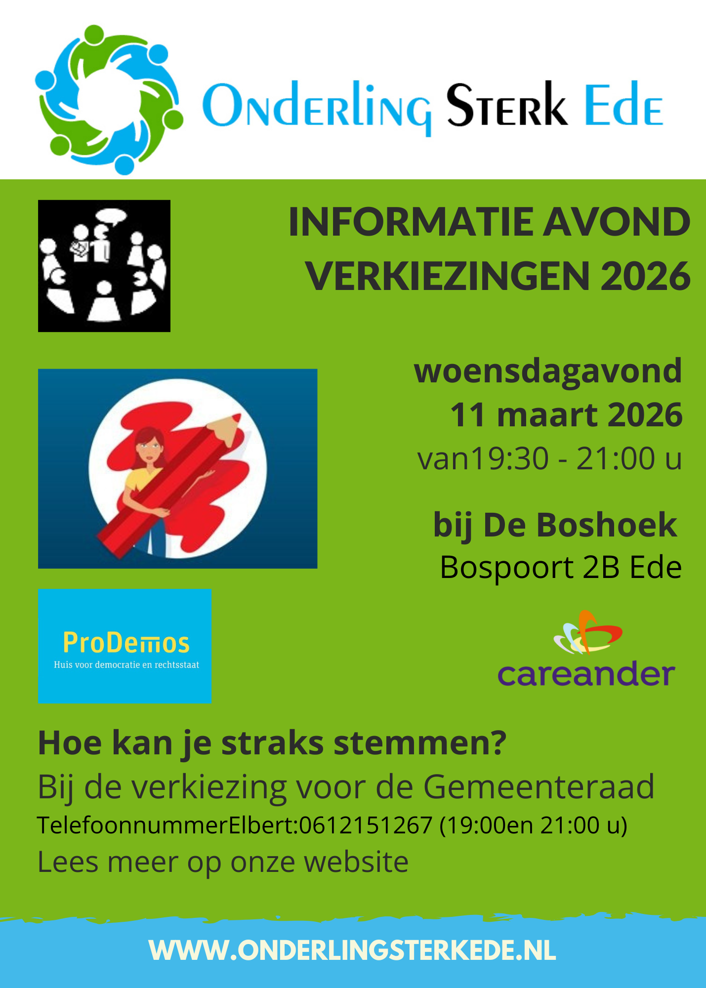 flyer thema avond verkiezingen op 11 maart 2026